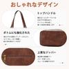 VASCHY tote bag ladies, fashion PU leather large capacity handbag business bag shoulder bag crossbody bag commute trip With zipper brown