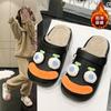 Thick-soled One-pedal Velvet Cotton Shoes Bag Head Half Slippers 2025 Autumn and Winter New Cartoon Fluffy Slippers Women's Outer Wear