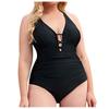 Women's Fashion One-Piece V-Neck Swimming Costume With Bra Pads And No Steel Bra