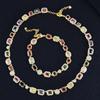Hip Hop Colored Gems Ladies Necklace Jewelry Multi-Colored Enamel Pearlescent Zircon Stone Ice Chain Necklace