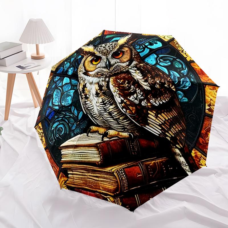 Magic Owl Wizard Umbrella Automatic Open/close, Sturdy Iron Frame & 8-Rib Structure, Umbrella for Women & Men, Christmas Gift