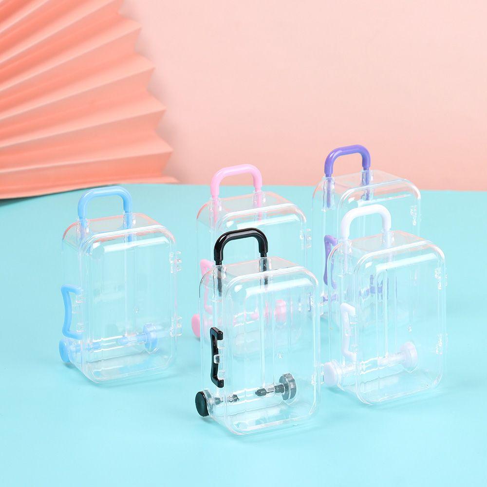 New Plastic Doll Handbag Case Mini Suitcase Lovely Small Clutch Jewellery Box Dolls Miniature Toys