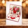 Imitation 3D Mother's Day Greeting Card Gift Box Printed with the Words Happy Birthday Card Rose Heart Patterns Surprise