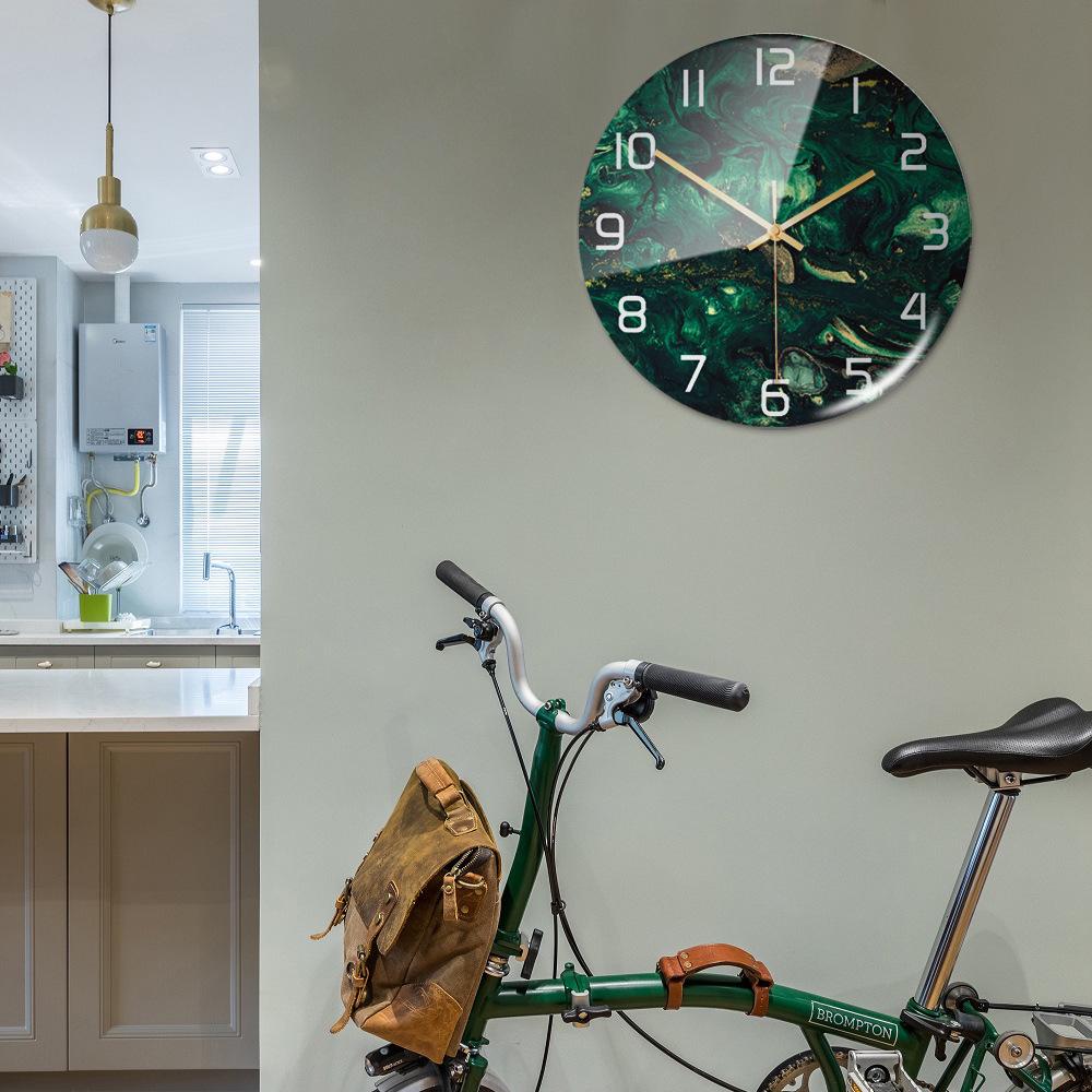 CC127-142 Роскошные круглые мраморные настенные часы, креативный акриловый 3D-дизайн для домашнего декора