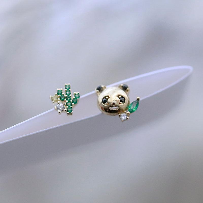 Изысканные и милые асимметричные серьги в виде панды/свежего кактуса, трендовые студенческие серьги