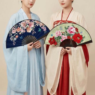Silk Cloth Hand Fans Handmade Decorative Fan Chinese Painting Bamboo Fan Photography