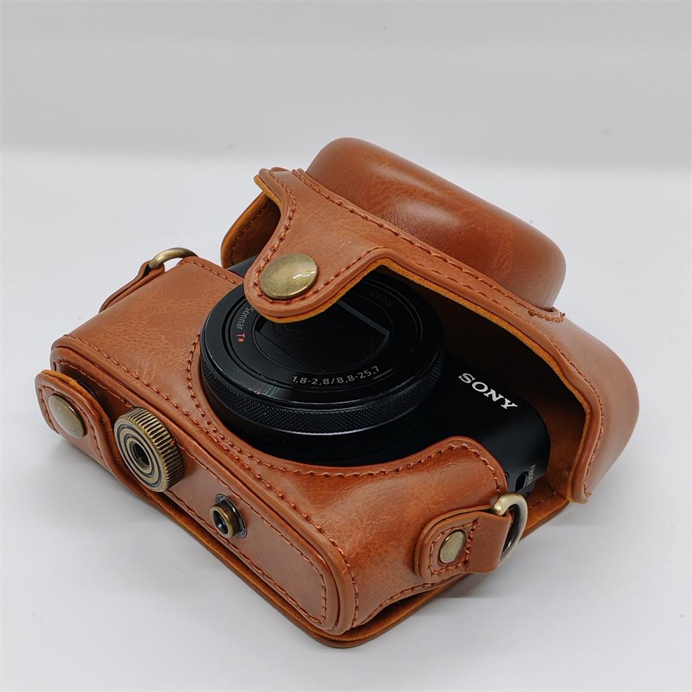 Чехол-сумка из искусственной кожи для камеры Sony RX100 M7 RX100II RX100 M3 RX100III M4 M5 M6, плечевой ремень, защитная накладка на весь корпус