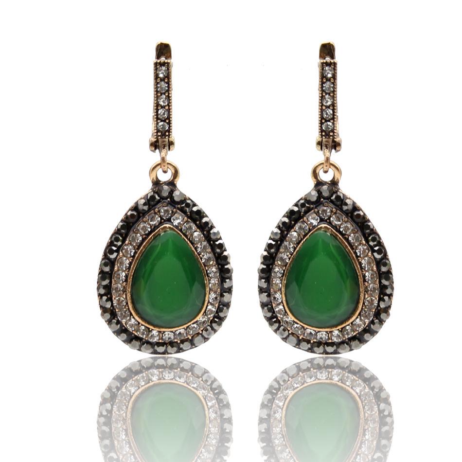 Vintage Drop Earring Turkish Retro Gold Color Bridal Jewelry