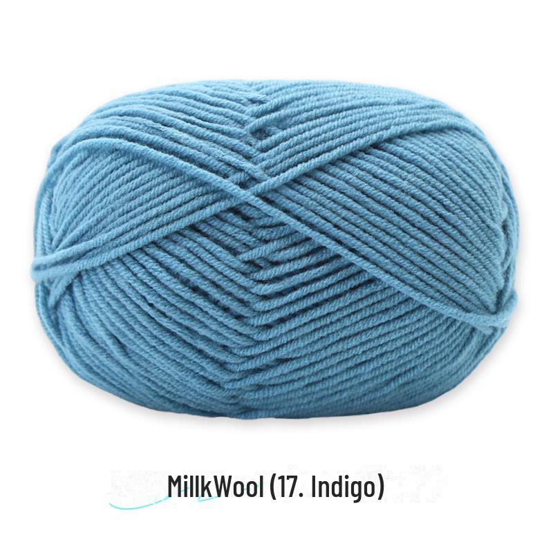 4-Strand Combed Milk Cotton Yarn Ball for DIY Crochet: Doll Making & Baby Sweater/Scarf Kit