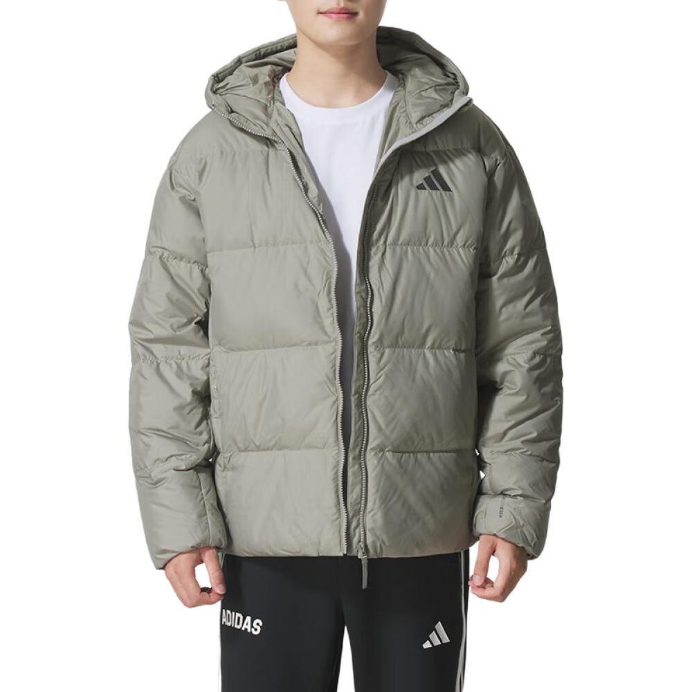 Новые пуховики Adidas Мужские Серо-зеленые KC2479