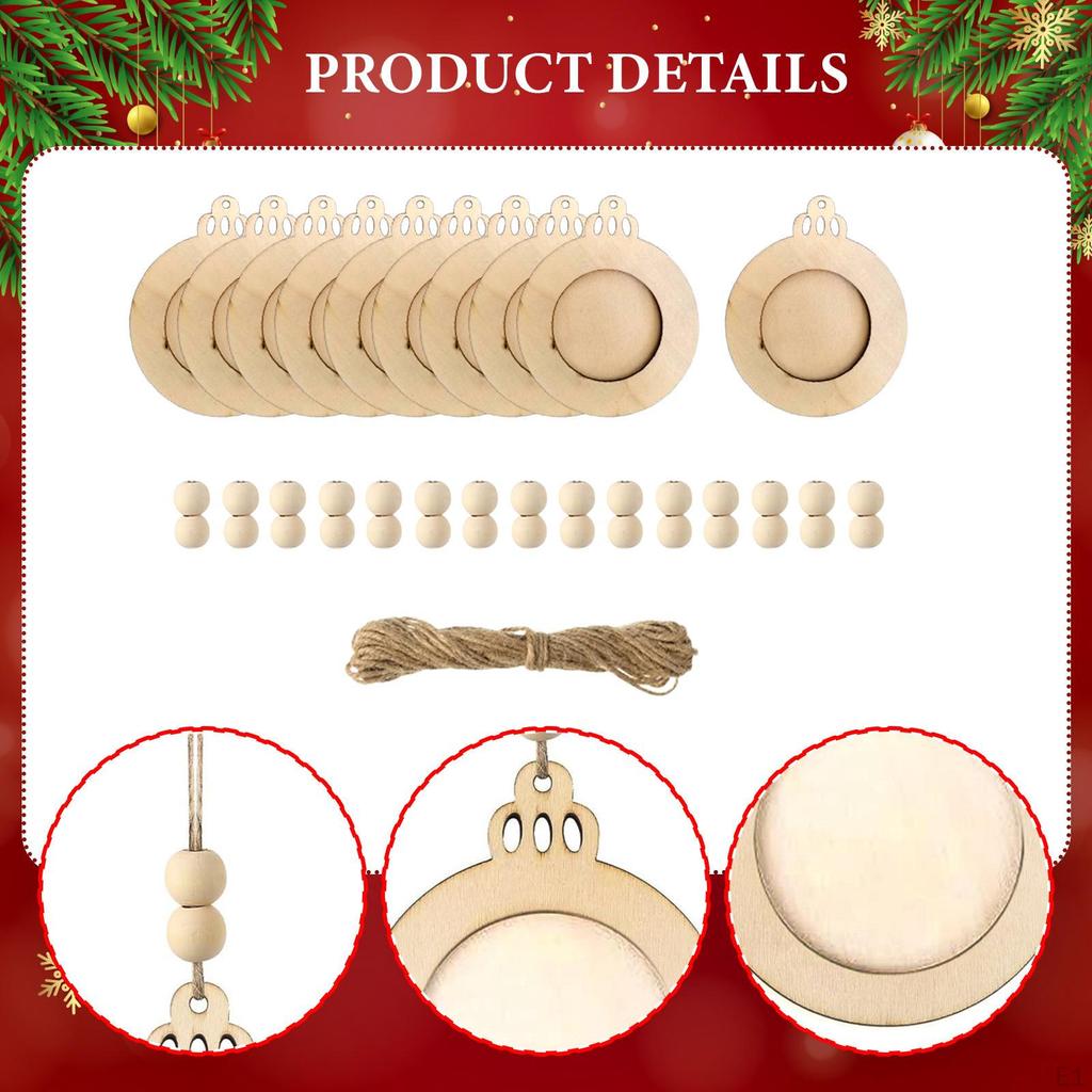 10x Рождественское украшение фоторамка Праздничная подвеска для фотографий Рождественский декор Украшение для елки для