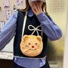 Милая плюшевая сумка большой емкости через плечо мультяшная сумка для девочек милая кукольная сумка для мобильного телефона