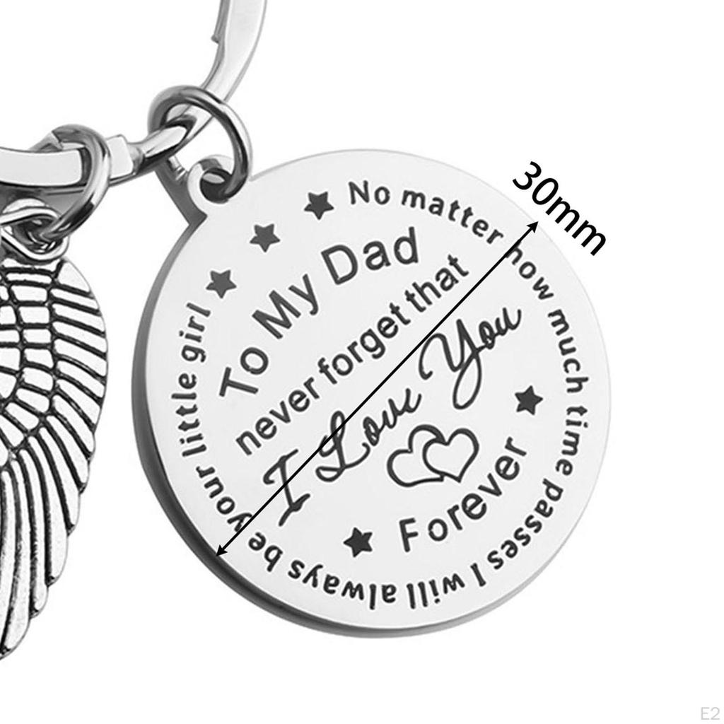 Keyring Fathers Day Gifts Unique Funny Stainless Steel Keychain Key Ring for Dad Daddy