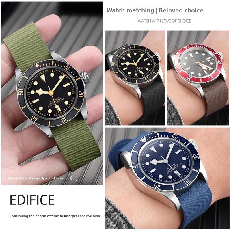 20мм 21мм 22мм FKM Фторкаучуковый Ремешок Для Tudor FXD M25707 M79363N Браслет для Omega Seamaster Longines Rolex резиновый ремешок для часов