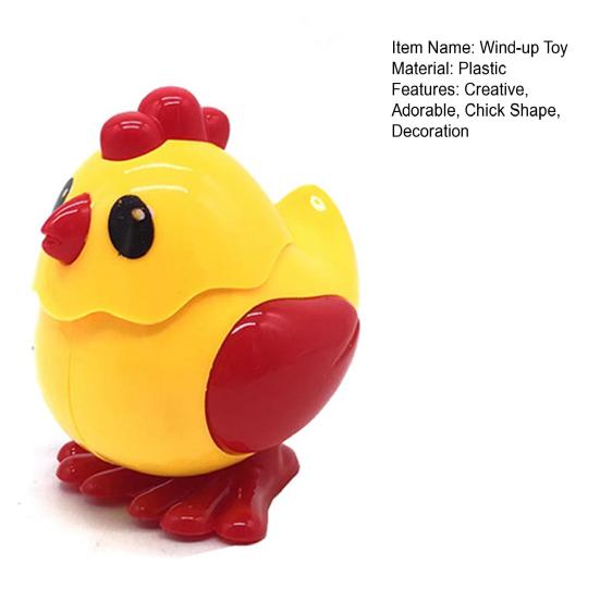 Wind-up Toy Adorable Chick Shape Kids Clockwork Toy Creative Simple Operation Winding Toy for Children Teens