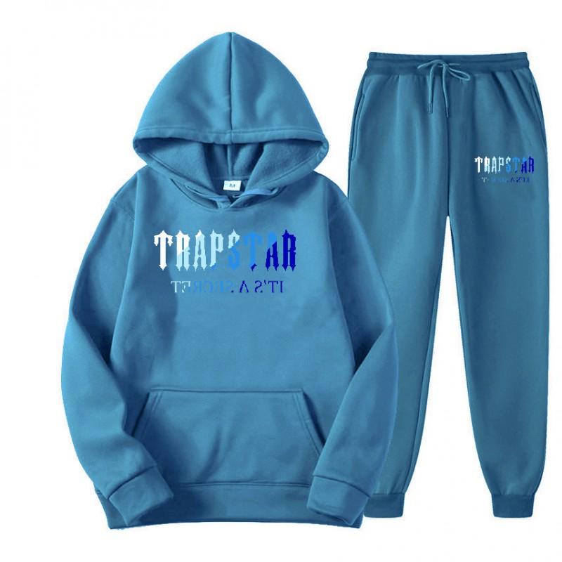 Trapstar London Уличная одежда Худи Спортивные штаны Комплект С принтом Тренировочный костюм Мужчины Женщины Свободный крой