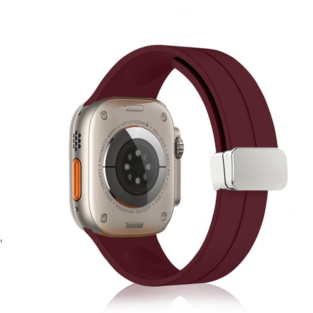 Strap For Apple watch ultra 3 2 band 44mm 45mm 49mm 40mm 41mm 46mm Magnetic Silicone Bracelet correa iWatch Series 8 se 9 10 11