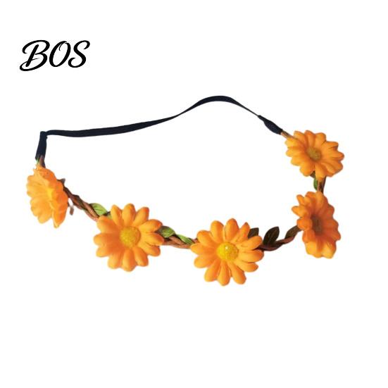 Flower Garland Headband for Holiday Styling Sunflower/Daisy Wreath Women Girls, Headpiece, Adjustable Floral Hair Accessory Beach Vacation Silk Crown