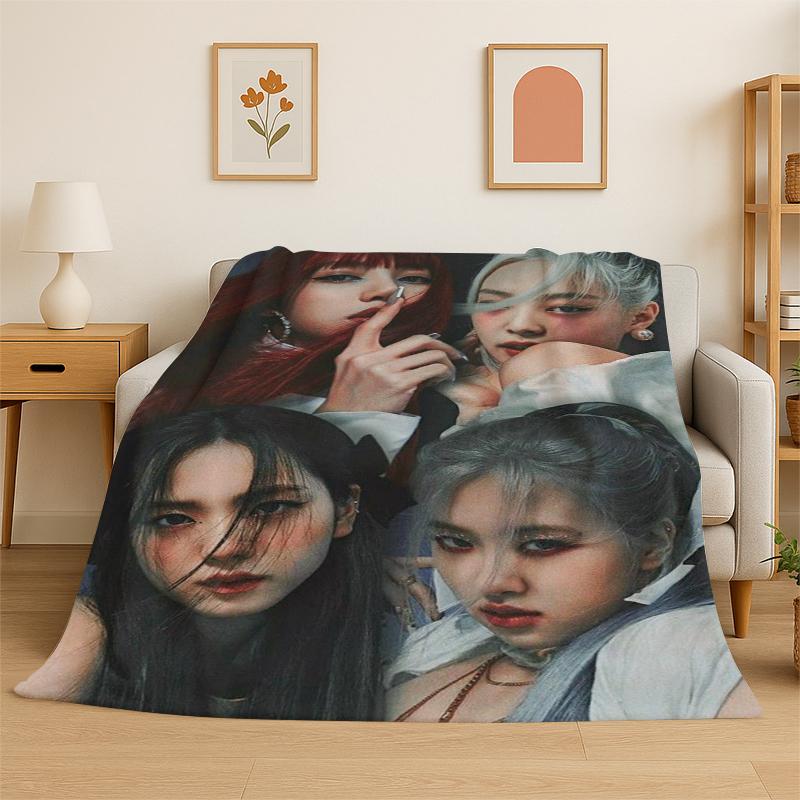 Модное B-Черное P-Розовое Звезда K-Pop Фланелевое Одеяло Мягкое Теплое Плед для Спальни Гостиной Кровати Путешествий Кемпинга Пикника Ребенка