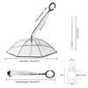 Dog Umbrella with Leash Chain Transparent Cover for Small Medium Dogs In Rain Snowy Weather