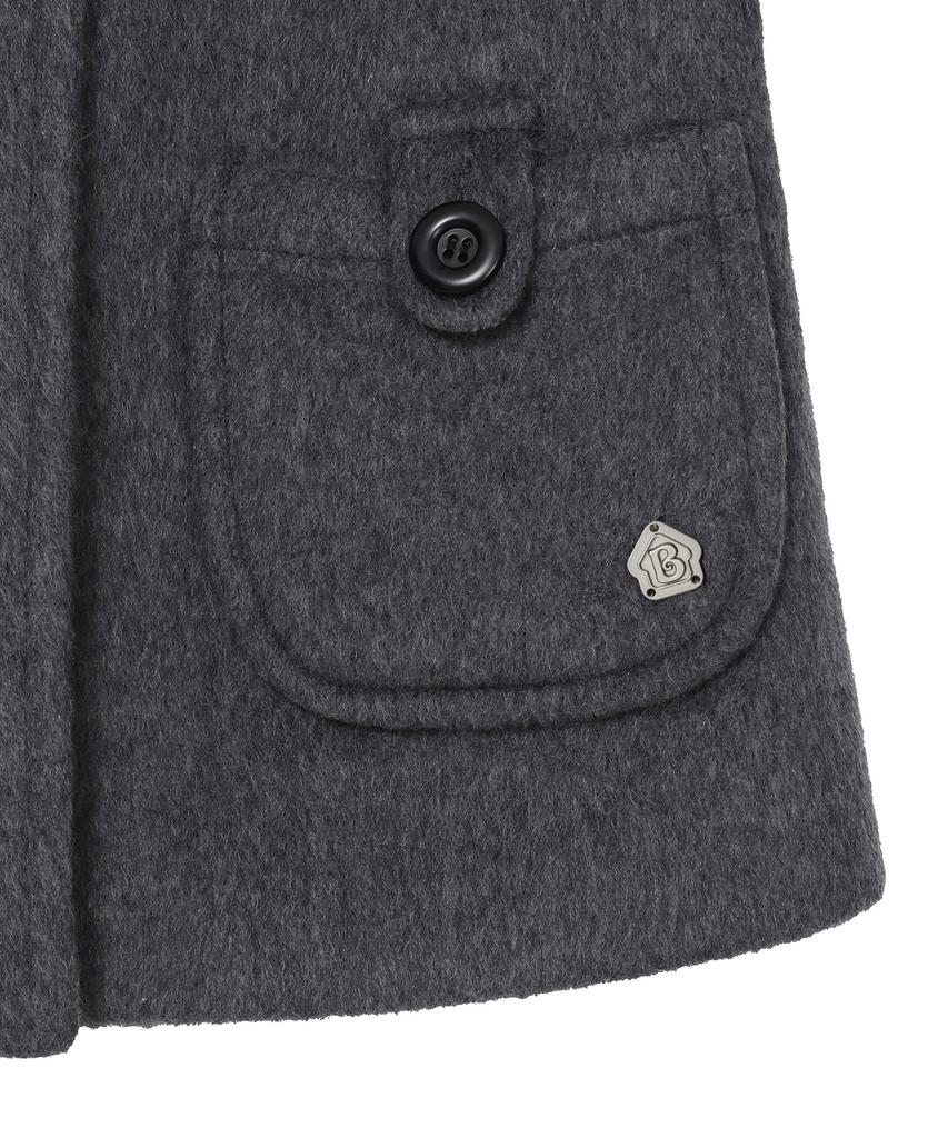 BAUF Round Shirred Short Coat [Charcoal]