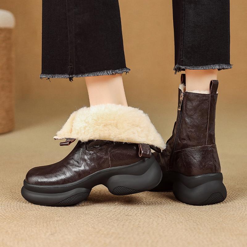 Женские ботильоны на плоской подошве Модные повседневные хлопковые туфли Зимние теплые снежные ботинки Комфортные дизайнерские ретро Женские ботинки