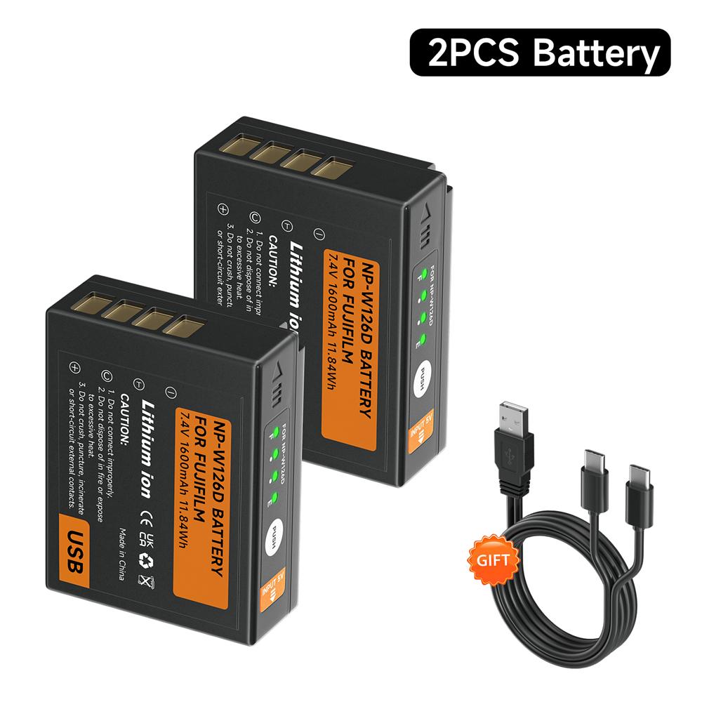PALO NP-W126D NP-W126 Camera Replacement Battery with Type-C Charging Port Suitable for FUJI Fujifilm X-Pro1 X-T1, HS30EXR HS33EXR(1600mAh Li-ion)