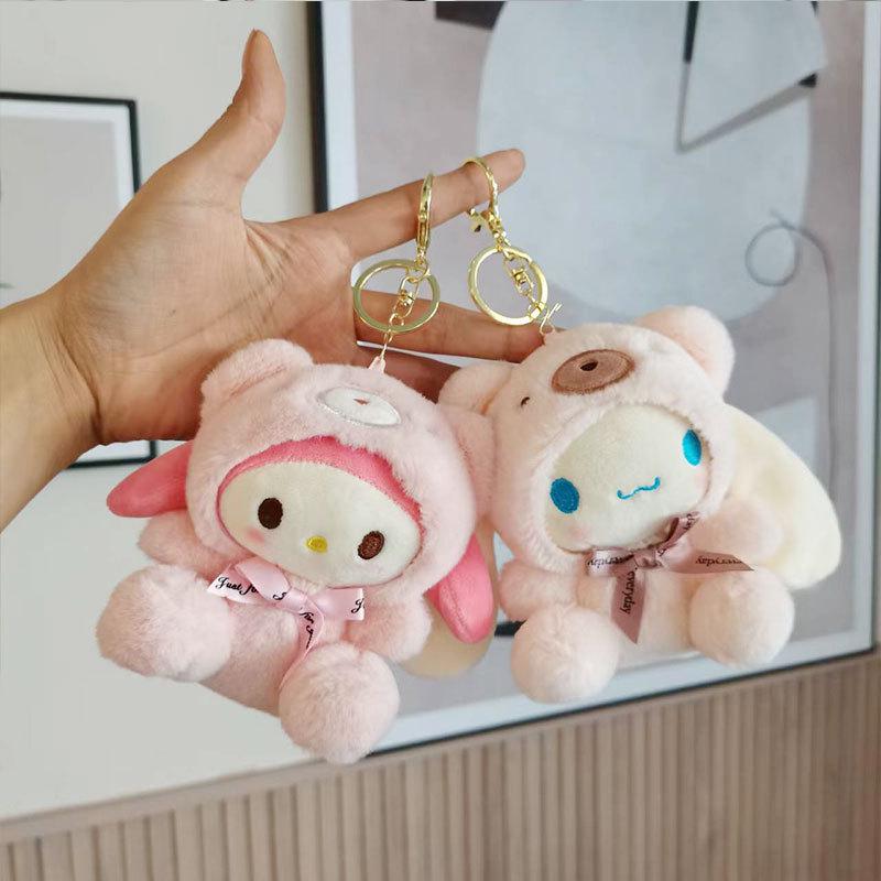 Cartoon Pupu Bear & My Melody Plush Keychain – Cute Backpack Pendant Toy