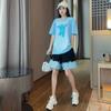 Омолаживающий спортивный костюм для женщин в летней моде, стильный и модный, повседневные шорты, большой размер, комплект из двух предметов