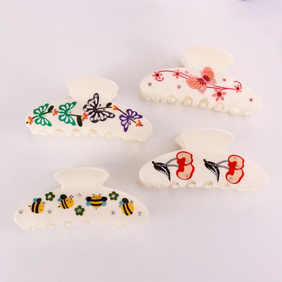 Cartoon Animal Pattern Hand-painted Design Ring Acrylic White 1 Pc