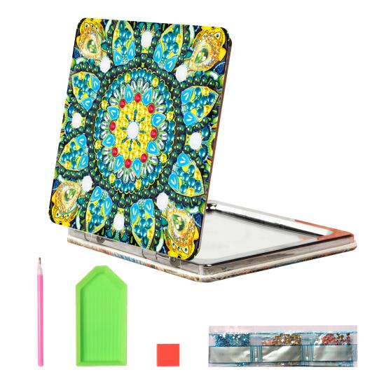 1 комплект алмазной живописи зеркало цветочный узор DIY портативное мини-зеркало для макияжа горный хрусталь