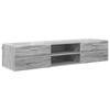 Wooden Cabinet 150 x 39 x 30 cm Grey Sonoma Wood Material