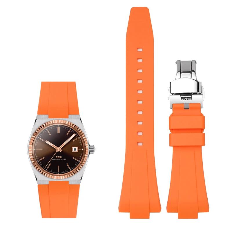 Silicone Strap for Tissot PRX 35MM/40MM Series Men Women Casual Fashion Replacement Rubber Strap + Quick Release Tools