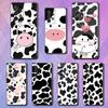Cute Cartoon Print Cow Case For Samsung S23,S25,S20,S10,S9,S21,S24,S22,Ultra,FE,Plus,Lite,Soft Silicone Black