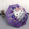 Hello Kitty,Floral Automatic Folding Umbrella-Simple 8-Rib Design, Bright Cartoon Pattern, Durable Iron Frame, Suitable For Travel, Outdoor,