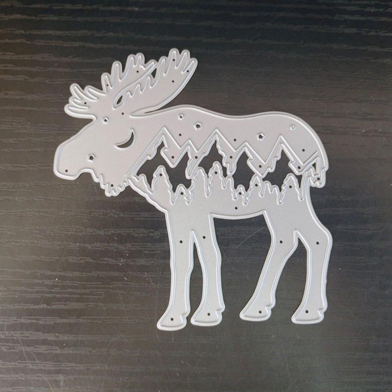 Медведь и северный олень, рождественский олень, металлические трафареты для скрапбукинга, тиснение, трафареты для изготовления карт, ремесленный декор