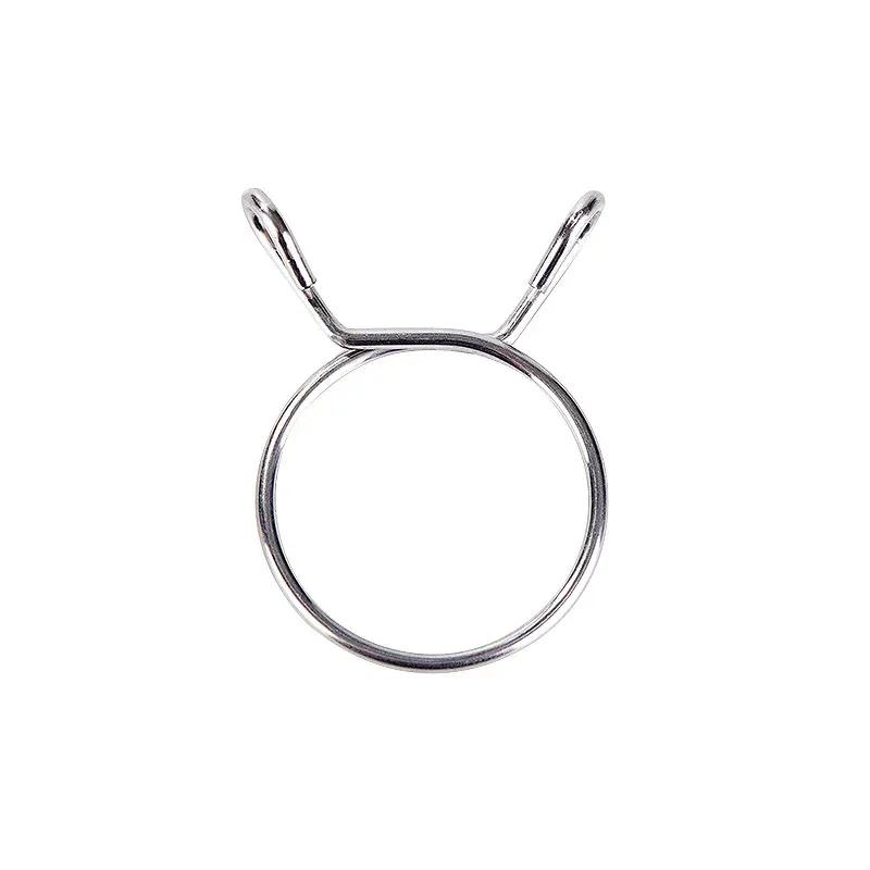10pcs 304 Stainless Steel Spring Tube Clamp Single Wire Clips Water Pipe Clamp Ring Quick Installation Buckle 24MM Pipe Hoop