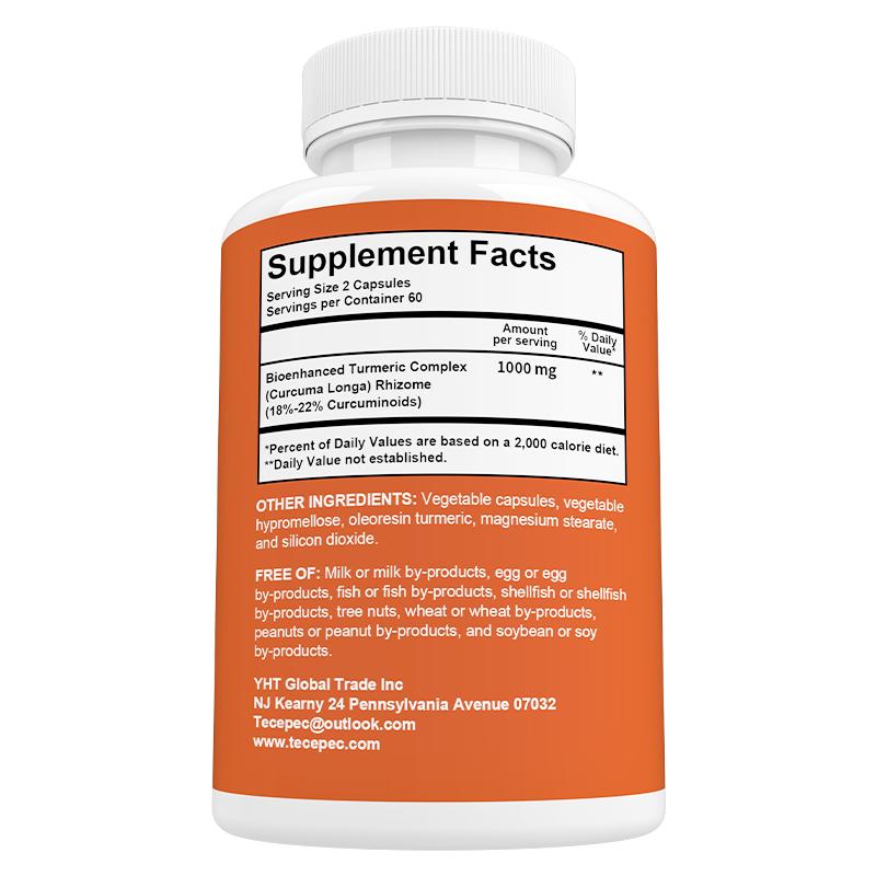 Bioenhanced Turmeric Complex Dietary Supplement, Ultra High Absorption, 120 Capsules