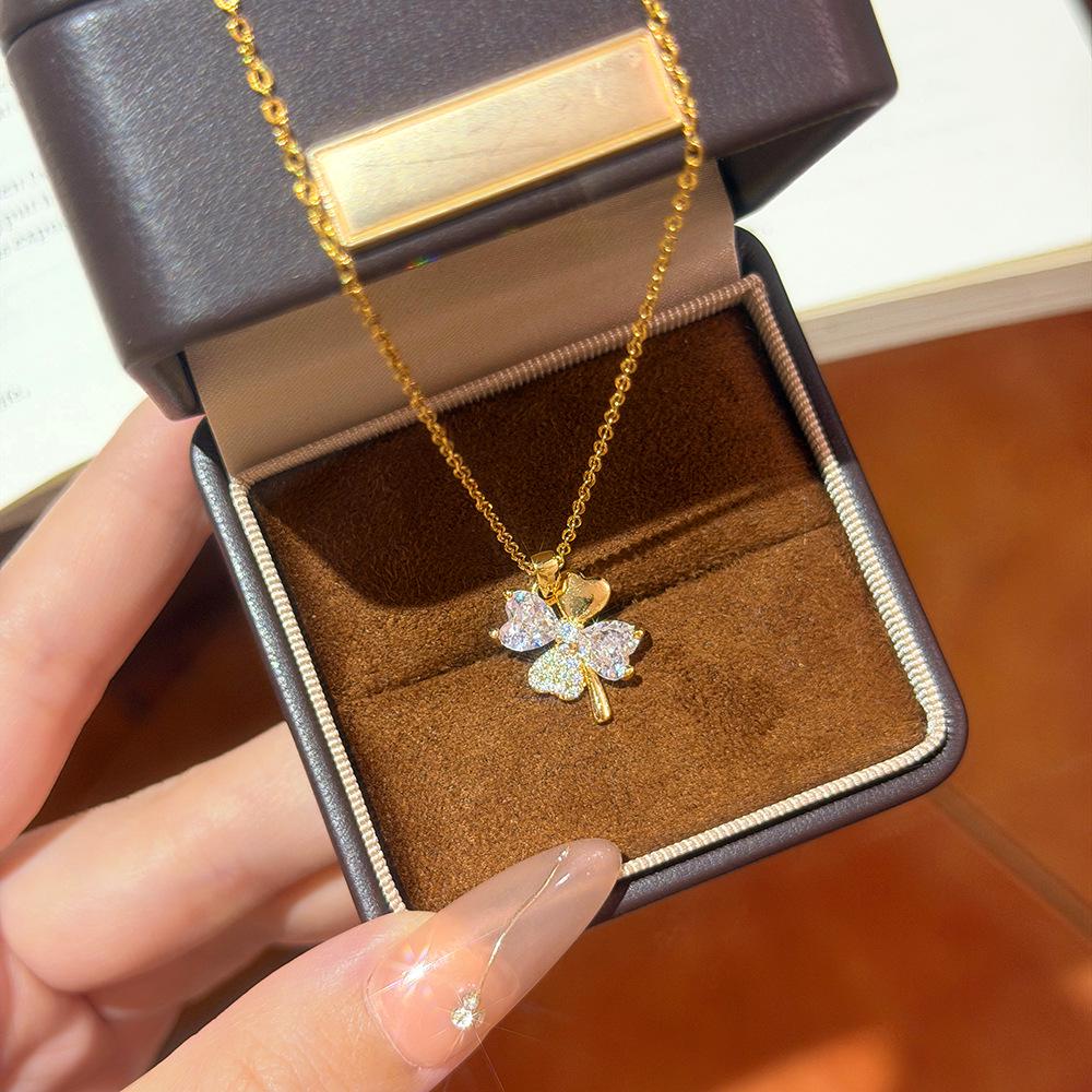 Elegant Micro-Inlaid Diamond Cross Necklace: Fresh Design for Women