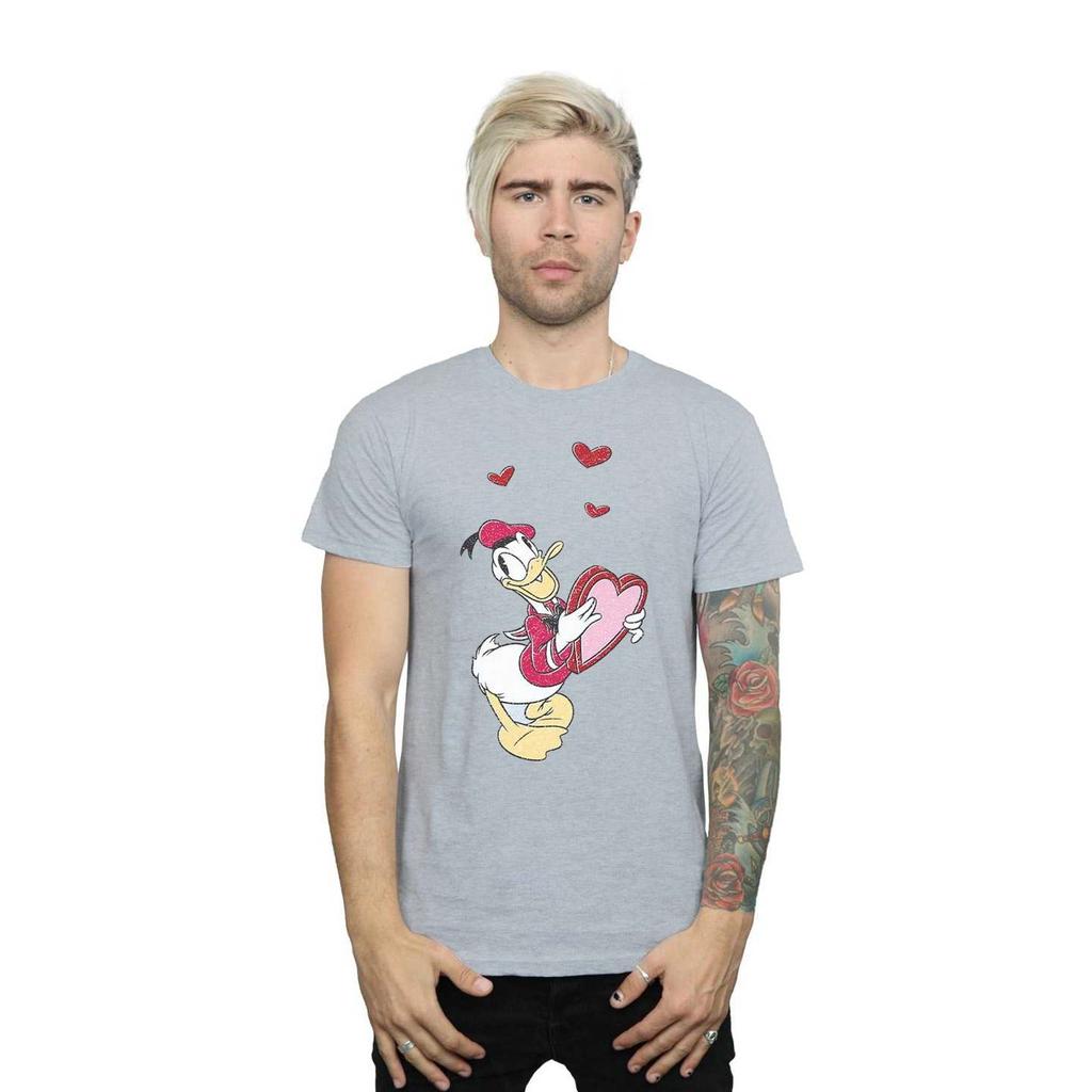Disney Mens Donald Duck Love Heart T-Shirt