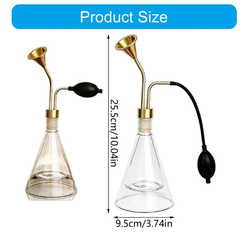 Glass Scent Sampling Bottle with Hand-Operated Bulb and Clear Conical Body for Coffee, Tea, and Perfume Evaluation