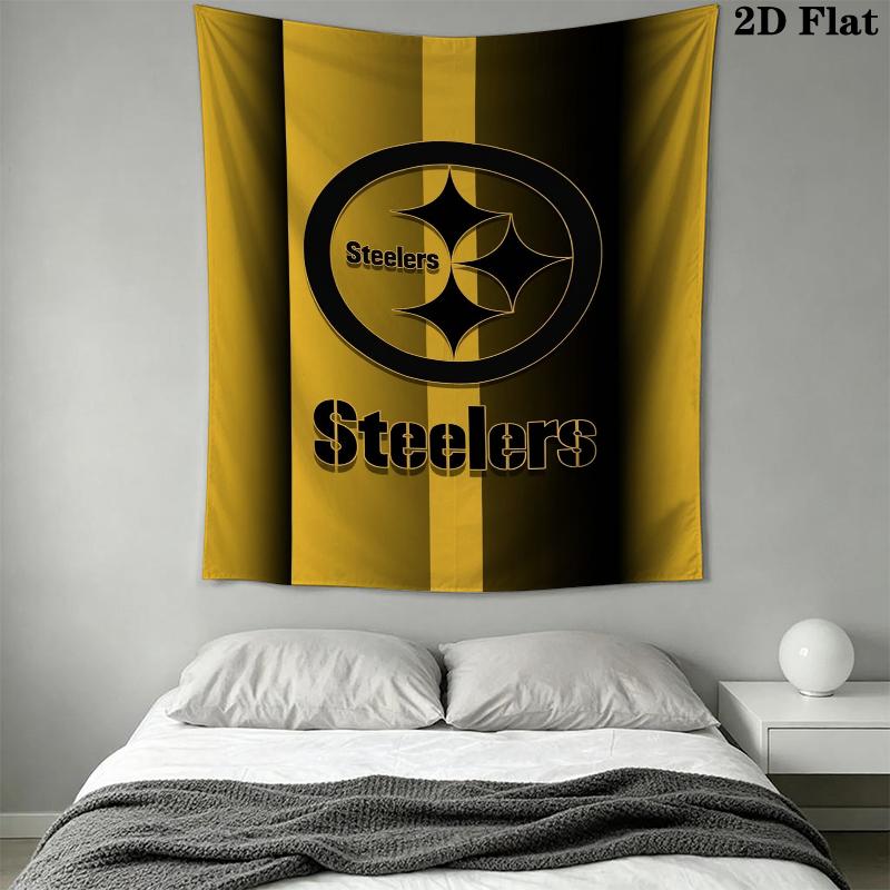 Pittsburgh Steelers Wall Tapestry Aesthetic Wall Hanging Printed Fabric Blanket Decorative Tapestries for Bedroom Living Room Home Decor
