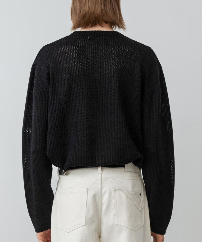 MINAV Strong Cotton Punched Round Knit [Black]