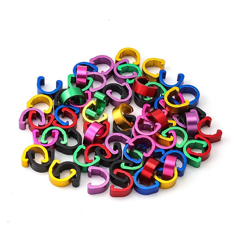 10Pcs Bike Brake Cable Housing Clip Aluminum Alloy Guide Brake Cable C-clips Guide Clamp for Mountain Bike Road Bicycles