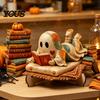 Декорации для Хэллоуинской вечеринки в помещении, Милый ornament-привидение, Мультяшная праздничная деревянная статуэтка, Атмосферные деревянные украшения, Креативный ornament для дома