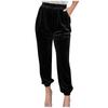 Women's Ladies Gold Velvet Trousers Straight Trousers Elastic Waist Casual Pants