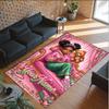 Portrait Woman Theme Crystal Velvet Rug Personalized Custom Name Text Soft Floor Mat Home Decor