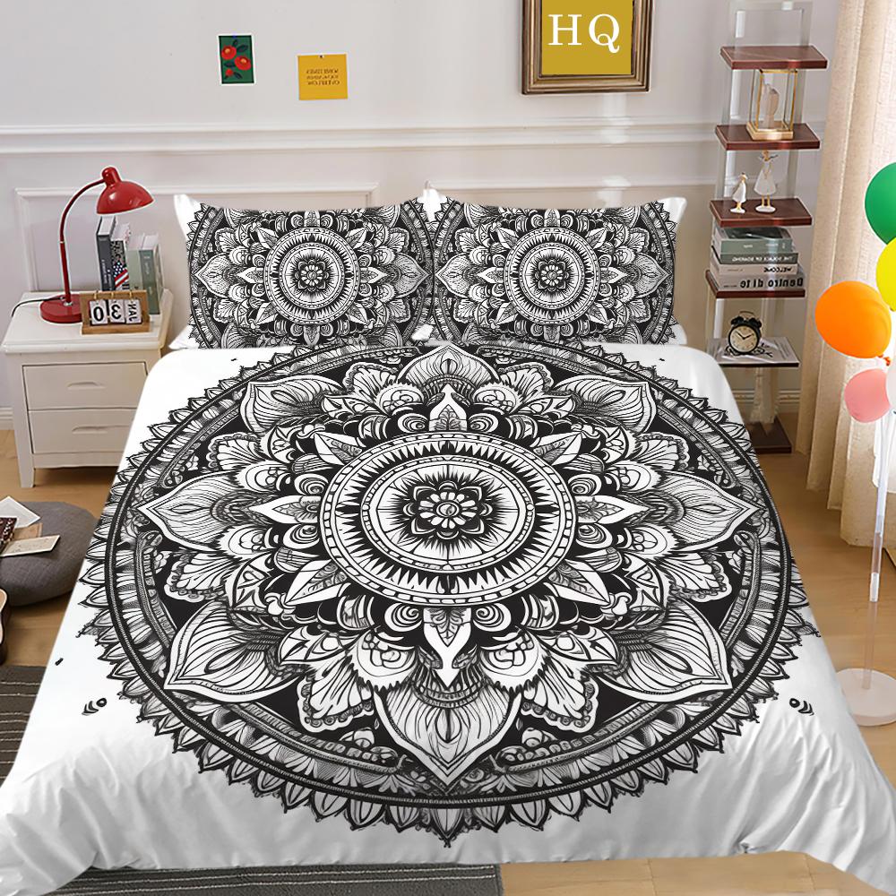 Модный комплект пододеяльников, элитный дизайн, украшение для спальни, наволочка с 3D принтом мандалы, домашнее постельное белье размера Twin King Size