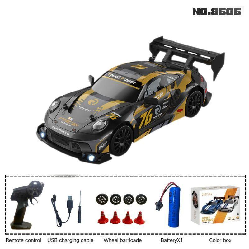 1:24 RC drift vehicle, Mustang 4WD cars, racing car with remote control, gift, competition racing car, children's toy