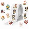 500 Pieces/roll Sticker Roll Sticker Cartoon Retro Animal Creative Handbook Material Self-adhesive Seal Sticker